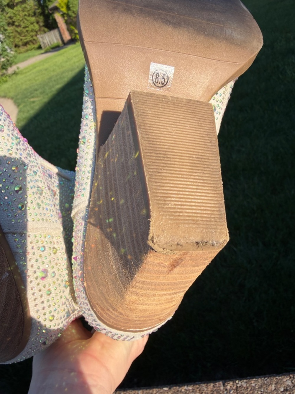 Madden Girl Jolene Crystal Embellished Cowboy Ankle Boots - Picture 7 of 8